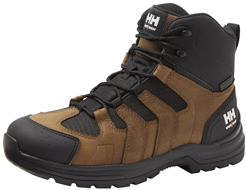 Helly Hansen Oslo Hiker Mid Work Boots for Men, 780 Dark Brown, 12