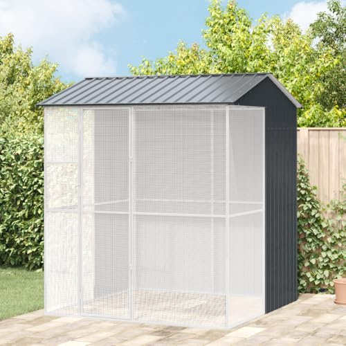 Emmtore Aviario de Acero Gris Antracita 215x210x247 cm