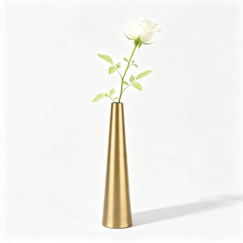 Vaso per fiori in metallo, vaso a forma conica in acciaio inossidabile Coppa portafiori in oro per soggiorno Centrotavola per finestre Decorazione da tavolo per ufficio per feste