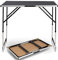 eSituro Campingtisch Alu Klapptisch höhenverstellbar 100x60x73-94cm Falttisch Picknicktisch, Tischplatte aus MDF, Schwarz