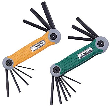 MichaelPro MP001007 Klappbarer Innensechskantschlüssel Satz - Innensechskantschlüssel Set mit SAE und Metrisch in 17 Größen, 2er-Pack - Langlebiger & Industrietauglicher Innensechskant Satz