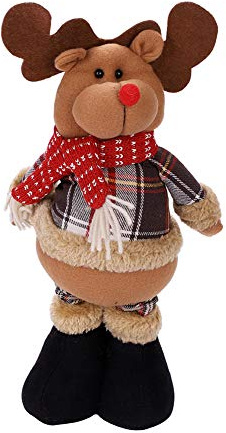 Large Christmas Doll Figurine 20'' Adjustable Telescopic Christmas Figures Decorations Standing Dolls Santa Claus Figurine Snowman Elk Doll Ornaments with Telescopic Legs Winter Table Decor