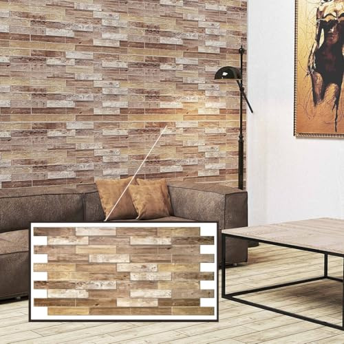 Untitled 3D-Wandpaneele PVC | Holz Optik | 1-5 Platten, 0,5-10 m² | Für Wohnzimmer, Küche & Bad | Einfache DIY-Montage (1, Dutch Oak)