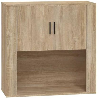 vidaXL Armoire Murale Armoire Suspendue Centre de Divertissement Flottante Salon Salle de Séjour Chêne Sonoma 80x33x80 cm Bois d'Ingénierie