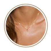 FUNEIA Diamond Necklaces for Women 14K Gold Plated Emerald Birthstone Necklace for Women Mothers Dainty Gold Necklace Blue Green Cubic Zirconia Pendant Necklace Birthday Gifts for Women Jewelry