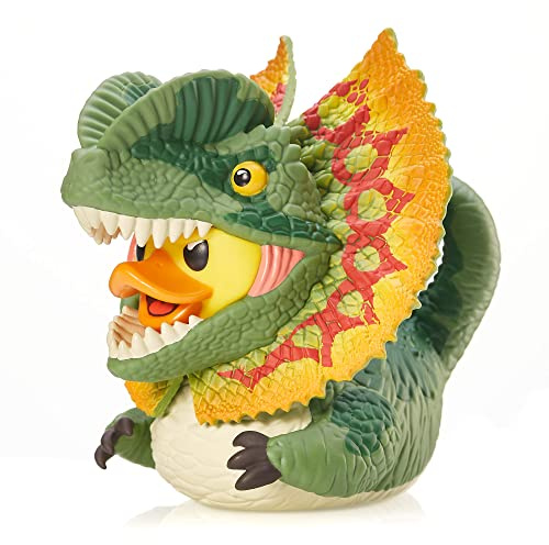 TUBBZ: Jurassic World - Dilophosaurus Rubber Duck Collectable Toy 9 cm | Official Jurassic World Merchandise – Boxed Vinyl Figure, Dinosaur Predator, Fan Decor & Novelty Duck Gift