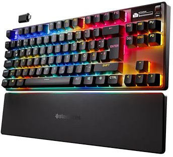 SteelSeries Apex Pro TKL Wireless Gen 3 - HyperMagnetic Gaming-Tastatur - OmniPoint 3.0 Switches - Anpassbares Ansprechverhalten - Sofort einsetzbare Presets - Rapid Tap/SOCD - OLED - DE QWERTZ Layout