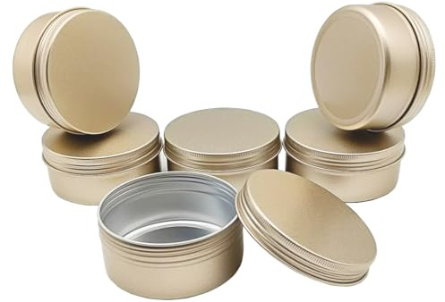 Wopanxye 6 st aluminiumburkar, 150 ml kosmetiska behållare krukor sminkburkar