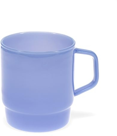dotcomgiftshop Stacking Glass Coffee Cup 280ml - Milky Blue