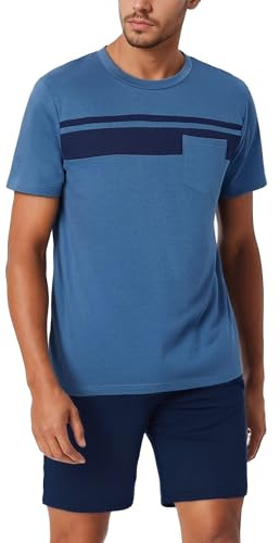 Bresdk Kort pyjamas för män, nattlinne, bomull, shorts och kortärmad, andningsbar, komfort, för sömn och hem, S–3XL
