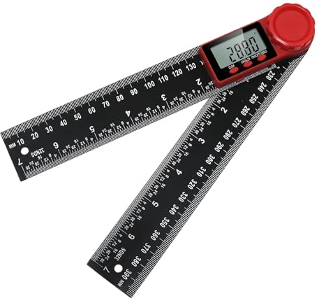 Digital Angle Finder Ruler with LCD Display, 0–360° 200mm/7 Inch Inclinometer Protractor Angle Measure Tool for Woodworking Furniture Construction Repairing Engineering DIY Machining