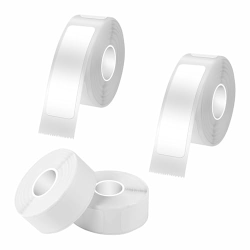 4 Rollos 12x40mm Etiquetas Térmicas Autoadhesivas Blanco Impermeable