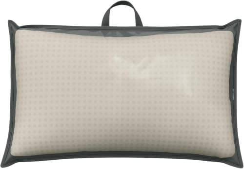 Gef Medica® 50 Pezzi Custodia Porta Cuscino 81x51 cm, Con Zip e Manico in TNT, Fronte PVC Trasparente, Busta Salvaspazio per Cuscini, Trapunte, Coperte o Biancheria, Colore Grigio Elegante