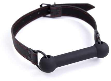 Silicone Rod-Shaped gags,Suitable for Sexual Play,Open-Mouth Dog Bone-Shaped gags,Suitable for Bondage,SM bite-Style gags and Mouth Covers,Leather Sex Toys Including Ball gags (Black)