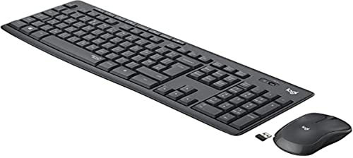 Logitech MK295 Silent Combinación de Teclado y Ratón Inalámbricos con SilentTouch, Seguimiento Óptico, Tecnología Inalámbrica sin Demoras, 90% Menos de Ruido, QWERTY Español, Negro