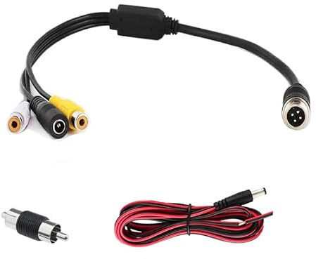 Adapter kabel adapterkabel anslutning 4PIN 4 tum hona till RCA Cinch för bakkamera och backsystem
