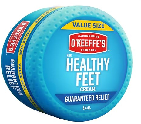 O'Keeffe's for Healthy Feet Foot Cream - 6.4 oz Jar (1 Pack) - Guaranteed Relief for Extremely Cracked, Dry Feet, Repairing Skincare, Instantly Boosts and Retains Moisture Levels