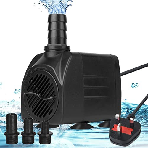 Aquarium Water Pumps 25W 1800 L/H Ultra-Quiet Submersible Fountains Pond Water Pump with 3 Nozzles for Pet Fish Tank/Aquarium/Fish Tank/Garden
