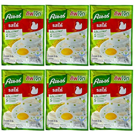 Pack of 6 Thai Jasmine Rice Porridge, Chicken 32 Gram