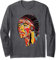 Abstract Human Face in Native North American Art Long Sleeve T-Shirt