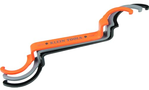 KLEIN TOOLS 50900R Conduit Lockout Wrench Set, Tighten and Loosen Locknuts in Tight Spaces, 1/2, 3/4 and 1-Inch, Offset Bends, 3-Piece