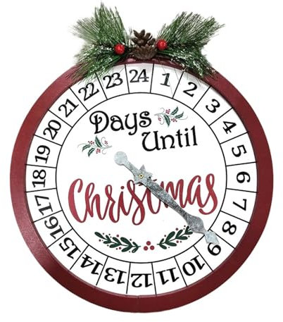 Jul nedräkningsklocka | Nedräkningsklocka för semester | jultimer klocka | adventskalender skyltar med galvaniserade händer för hem