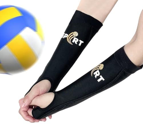 2XK-NOV Volleyboll armskydd för kvinnor, underarmsskydd tillbehör för volleybollträning, sport underarmsärmar – handledsstöd med skyddskudde och tumhål, 1 par