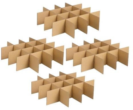 ROMISBABA Box Mit 4 Sätzen Trennwände Für Den Kartonversand Kartonteiler Glasverpackungsteiler Gewellte Trennwände Pappeinlagen Geschirrverpackungsteiler Plattenteiler Wellpapier Light Brown