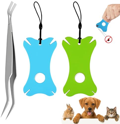 CMBXAQ Zeckenkarte mit Lupe, 2 Stück Zeckenkarten für Zecken mit 1 Stück Edelstahl Zeckenzangen Zeckenkarte für Kinder, Zeckenkarte für Menschen Kinder Hunde Katzen