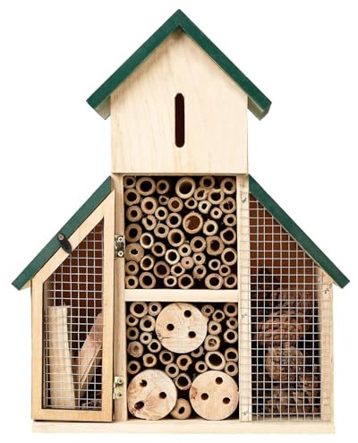 Maison – Abri de Jardin en Bois pour coccinelles, Abeilles et chrysales, boîte décorative à Suspendre pour Cour, Balcon ou Jardin, Bois Naturel, décoration extérieure