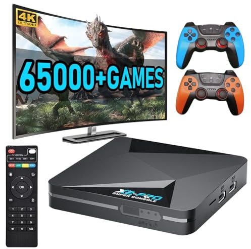 Console de Jeu rétro X2 Pro avec 65000+ Jeux intégrés Sortie 4K UHD Compatible 9.0 et emulators pour Arcade
