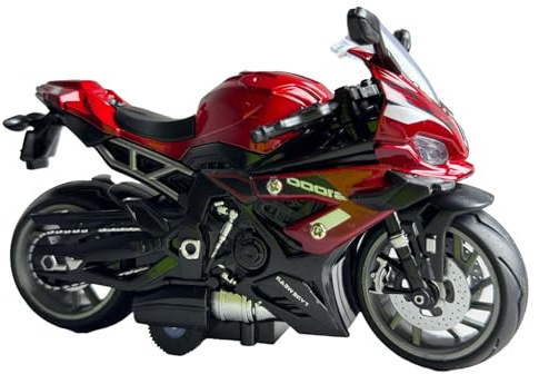 YORISMAL S1000RR - Replica de Aluminio para niños, diseño de Motocicleta de Color Rojo Fuego, Modelo de Juguete para Motocicleta, Pieza de exhibición, Escala 1:14, Regalo para niños (7 – 14 años)