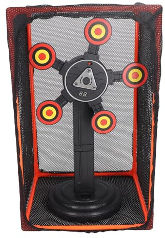 KIMISS Cible de Tir électronique pour Enfants, Jouet d'entraînement à Cible Automatique Rotative avec Effets Sonores pour Armes à Feu et Doux