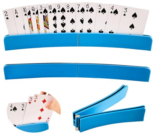 Silkwish 2X Kartenhalter Kinder Spiele aus Plastik - Spielkartenhalter Klappbarer - Spielkartenständer für Senioren Und Behinderte, Freisprech Kartenständer - Card Holder, Ohne Hände Karten Halterung