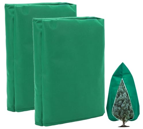 Hbbgdiy Coperture per arbusti Invernali 2 Pezzi Coperture antigelo per Piante in plastica con Cerniera e Coulisse per Alberi arbusti Piante in Vaso Protezione antigelo per Esterni