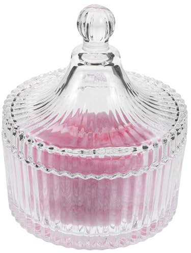 BETOOKY Extra Puderapplicator med Luddig Yta och Rosa för Kroppspuder och Foundation Levereras med Elegant Glasbehållare för Skönhetspuderpuffar och Kosmetisk Användning