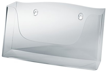 SIGEL LH118 Wall-Mounted Literature Holder, for A4 landscape, uv resistant acrylic, clear, 1 Piece