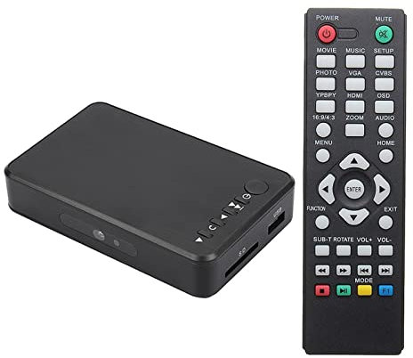 ZXNQ Lecteur Multimedia Boîtier, Blu-Ray Player, Mini HD TV Lecteur USB 1080P HDMI AV - avec télécommande et Adaptateur 5V 2A