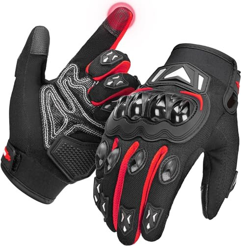 KEMIMOTO Gants Moto Homologués, Écran Tactile Plein-Doigt Respirant pour Homme et Femme, Gants de Course Motocross Scooter Anti-Glissant, Conviennent à Toutes Sortes de Motos et au Scooter