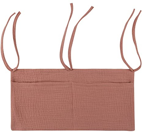 LICHENGTAI Suspendu Organisateur de Couches, Sac de Rangement Suspendu Sac de Rangement pour Lit de Bébé, Organisateur de Lit de Bébé Cabine Chevet Poche Lin pour Vêtements Couches
