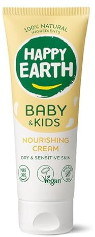 Happy Earth Baby&Kids Nährende Creme - Kinderkörpercreme - 100% Natürliche Inhaltsstoffe & Vegan - Nährend - 75 ML