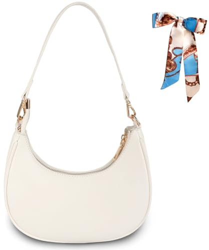 Sac à bandoulière pour femme, sac Hobo demi-lune, sac à épaule avec fermeture éclair en simili-cuir PU, sac rétro pour l'aisselle, sac à main Y2K, mode, sacs à main, cadeau pour femmes, rencontres