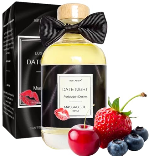 Relaxing Couples Massage Oil for Date Night Ideas, Premium Sensual Wild Berry Body Massage Oil Perfect for Valentines Day Gifts. Natural Warming Luxurious Massage Oils for Relaxation & Fun