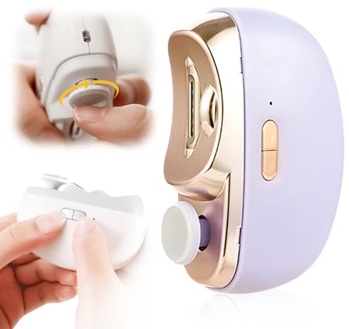 Elektrischer Nagelknipser, 2025 Neu Electric Nail Clippers, 2 in 1 Electric Polishing Automatic Nail Clippers, Nagelschneider, Nagelschere mit Ladekabel für Kinder, Senioren, Erwachsene (Lila)