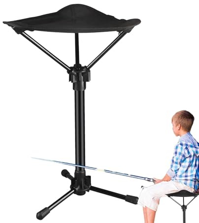 Folding Tripod Stools For Adult - Portable Camping Stools For Fishing | Travel Chair Stand Foldable Tall Folding Tripod Stool For Outdoor Camping Walking Hunting Hiking Fishing Travel