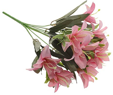 QUMIIRITY Bouquet Di Lilium Artificiali Simulazione Realistica Per Decorazioni Di Interni Matrimonio e Ufficio Composizione Da Teste