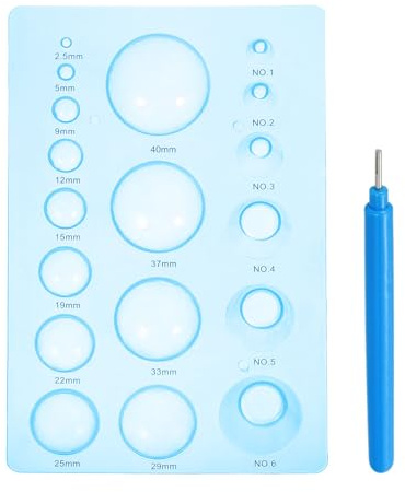sourcing map Quilling Tools 7.7x5.1 Inch, Half Ball Domes 3-Row Crimper Tools with Quilling Pen for 3D Flower Pots Crafts, Blue
