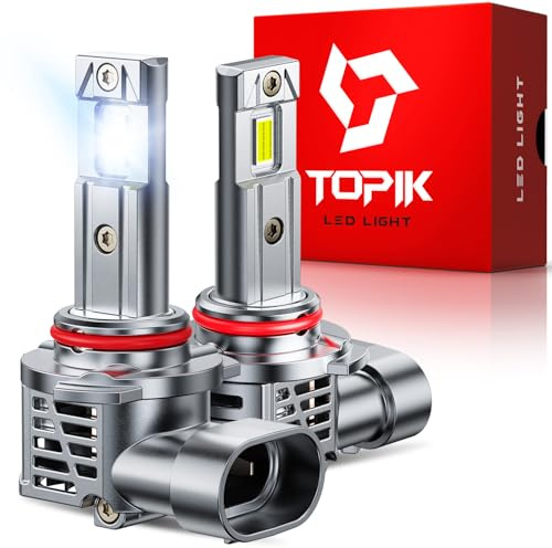 TOPIK 2PCS 9005 LED Light Bulbs, 800% Brighter Than Halogen, 32,000LM 1:1 Fit Plug & Play, Anti-Flicker, Off-Road Waterproof, 9005 HB3 Bulbs for Cars, Trucks, SUVs