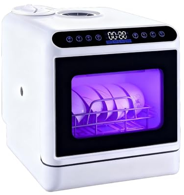 Countertop Dishwasher Portable Dishwasher Mini Kompakt Med 5L Vattentank, 3 Program För Lägenheter Och RV, Automatisk Torkning