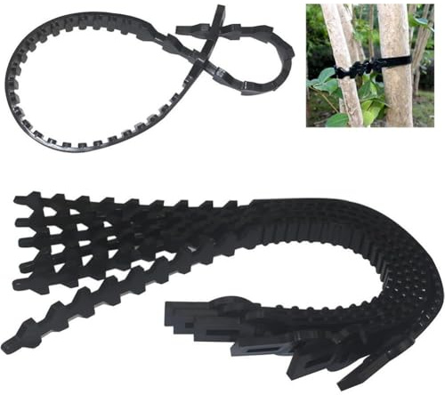 Homeponnew Lot de 10 attaches réglables pour plantes d'arbres et arbustes - Sangles de support en caoutchouc très résistantes - Pour entraînement d'arbres de jardin - Noir (600 mm)